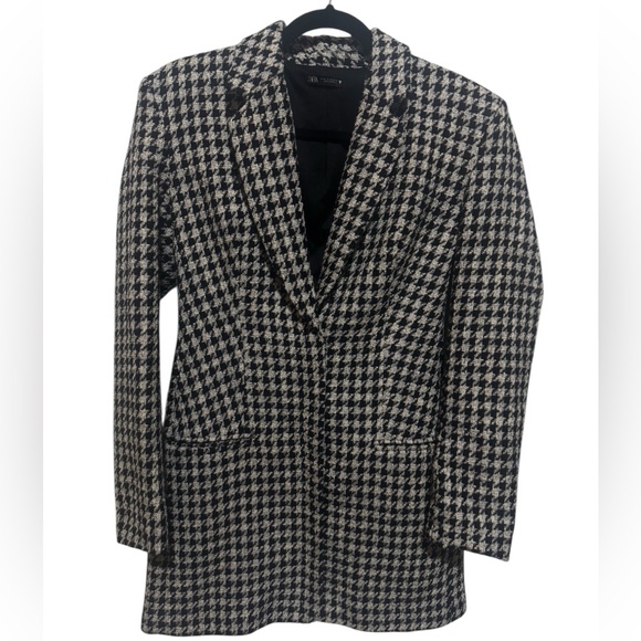 Zara Black and White Houndstooth Blazer dress - Picture 3 of 9